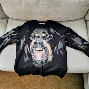 Givenchy Black Graphic Crewneck Sweater